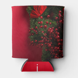 Rafraîchisseur Pour Canette couronne de noël avec baies rouges