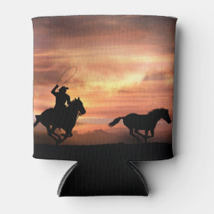 Rafraîchisseur Pour Canette Cow-boy Capturant un Cheval Sauvage Western