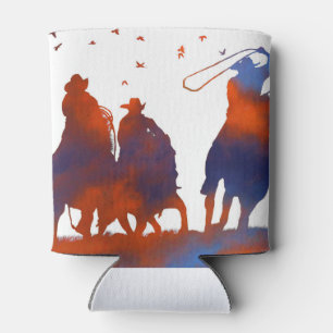 Rafraîchisseur Pour Canette Cowboy Country Occidental Lasso Blanc