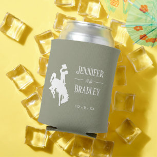 Rafraîchisseur Pour Canette Cowboy sur Sage Green Personnalisé