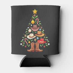Rafraîchisseur Pour Canette Cowboy Western Christmas Tree Père Noël