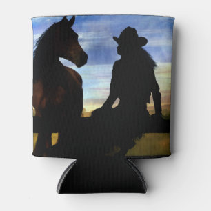 Rafraîchisseur Pour Canette Cowgirl and Horse Country Western