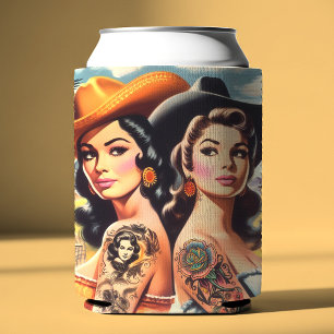 Rafraîchisseur Pour Canette Cowgirls Tatouées Vintage
