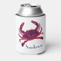 Crabe Burgundy Nautique Maroon Rouge Can Cooler