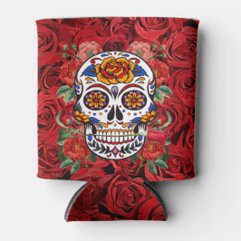 Rafraîchisseur Pour Canette Crâne sucre rose Roses rouges Vacances