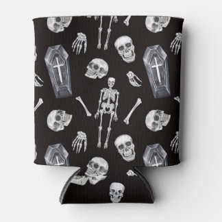 Rafraîchisseur Pour Canette Crânes déplaisants : Motif d'aquarelle d'Halloween