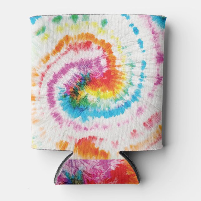Rafraîchisseur Pour Canette Cravate spirale, motif tourbillon arc-en-ciel (Devant)