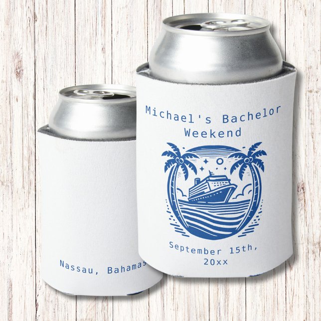 Rafraîchisseur Pour Canette Crayon personnalisé | Croisière Bachelor Party (Créateur téléchargé)