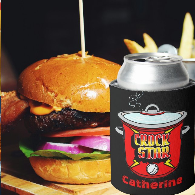 Rafraîchisseur Pour Canette Crock Star Crock Pot Personnalisé (Crock Star Collection - Can Cooler with Custom Name)