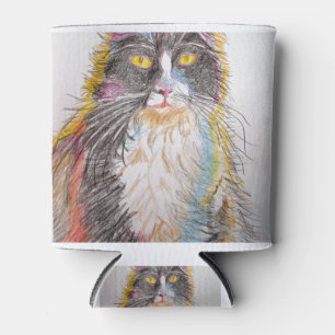 Rafraîchisseur Pour Canette Cuisine Tuxedo Cat Dessin d'art Chats