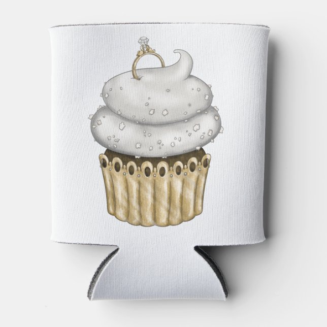 Rafraîchisseur Pour Canette Cupcake Fiançailles doux (Devant)