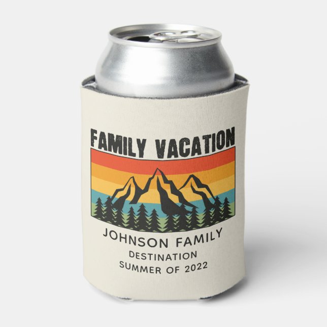 Rafraîchisseur Pour Canette Custom Family Vacation Mountains Randonnée Camping (Can devant)