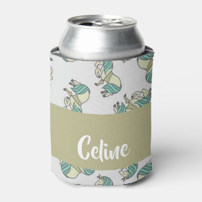 Rafraîchisseur Pour Canette Custom name cute horses pattern (Can devant)