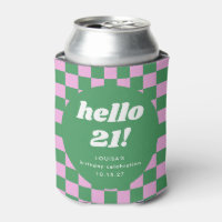 Cute Checkerboard Rose Vert 21e anniversaire Perso