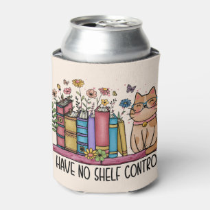Rafraîchisseur Pour Canette Cute Floral Livres et Chat