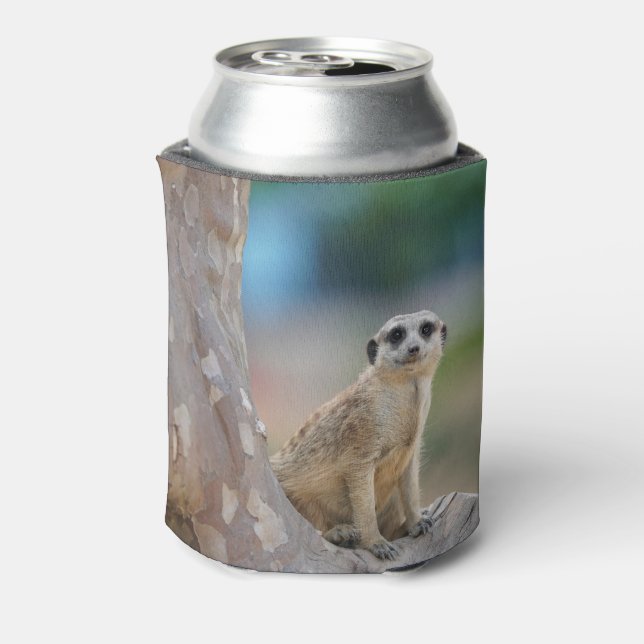 Rafraîchisseur Pour Canette Cute Meerkat Sat sur arbre (Can Dos)