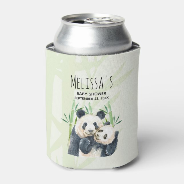 Rafraîchisseur Pour Canette Cute Panda Ours Cuddin Baby shower d'aquarelle (Can devant)