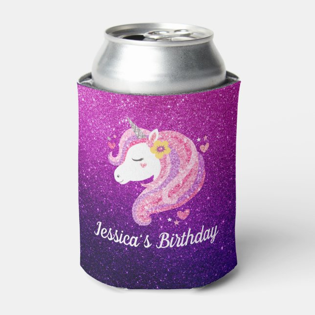 Rafraîchisseur Pour Canette Cute Parties scintillant Unicorn (Can devant)