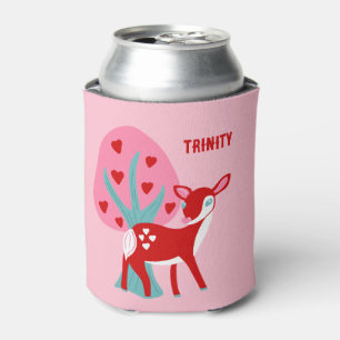 Rafraîchisseur Pour Canette Cute Red Deer Valentine's Day Personnalisé