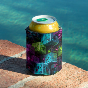 Rafraîchisseur Pour Canette Cyan Magenta Lime Cyberpunk   Extrêmement 3D