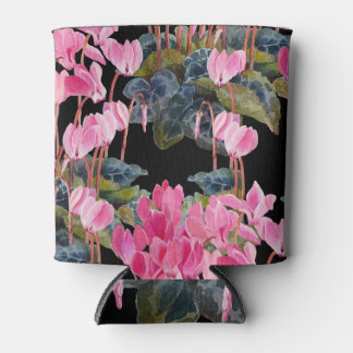Rafraîchisseur Pour Canette Cyclamen rose : Aquarelle florale foncée