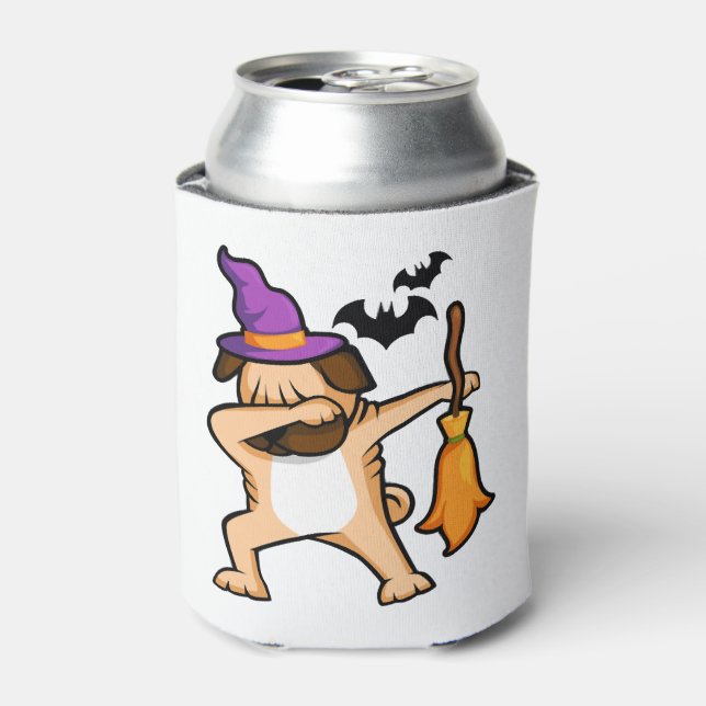 Rafraîchisseur Pour Canette Dabbing Halloween Carlin chien (Can devant)