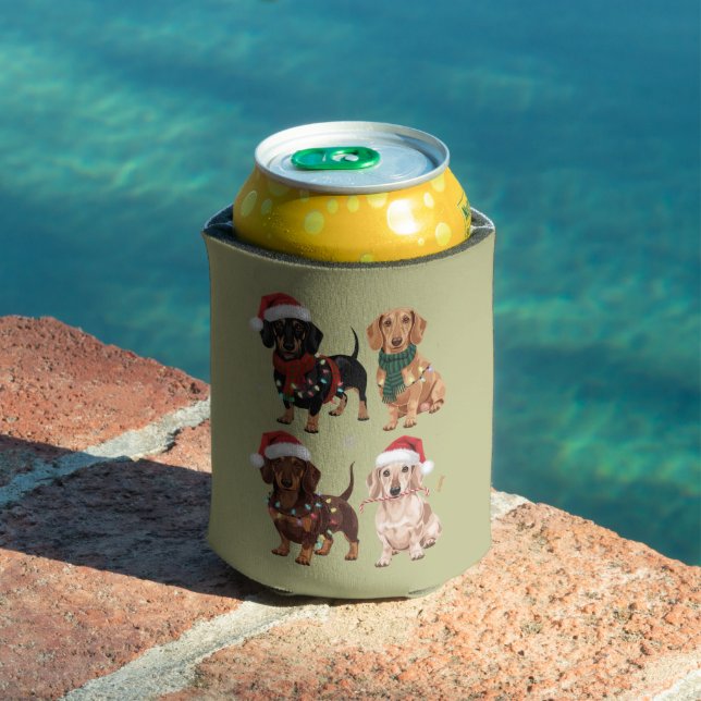 Rafraîchisseur Pour Canette Dachshund Christmas Chien Maman Lover Noël Cadeau (Piscine in situ)