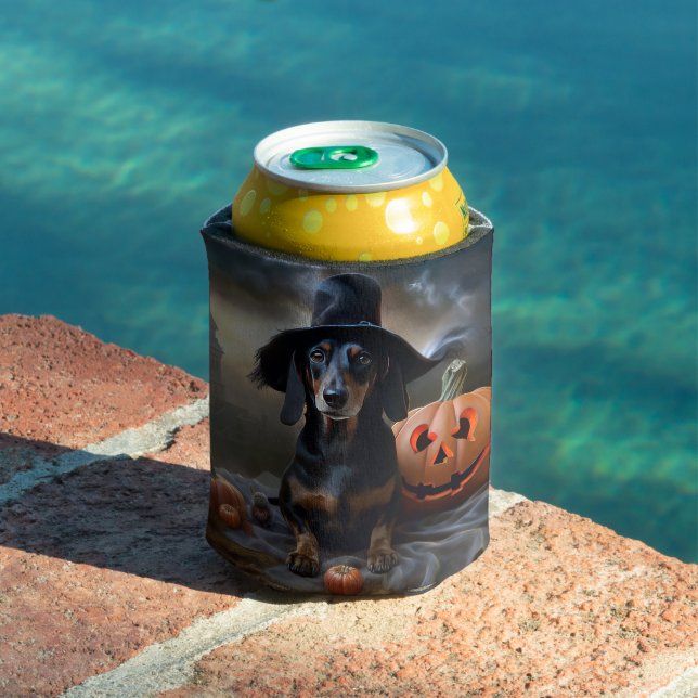 Rafraîchisseur Pour Canette Dachshund Halloween effroi (Piscine in situ)