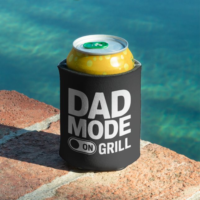 Rafraîchisseur Pour Canette Dad Mode Grill On BBQ Humor (Piscine in situ)