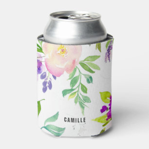 Rafraîchisseur Pour Canette Dainty Aquarelle Fleurs   Peonies et Wisterias