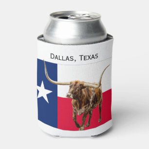 Rafraîchisseur Pour Canette Dallas, Texas, drapeau et lounghorns Can Cooler