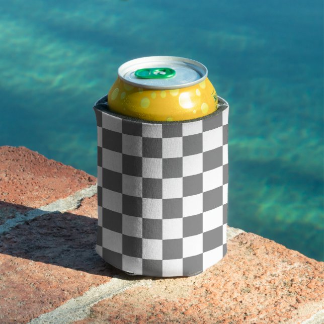 Rafraîchisseur Pour Canette Damier gris classique (Piscine in situ)