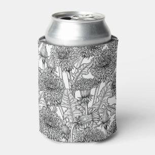 Rafraîchisseur Pour Canette Dandelions, noir et blanc