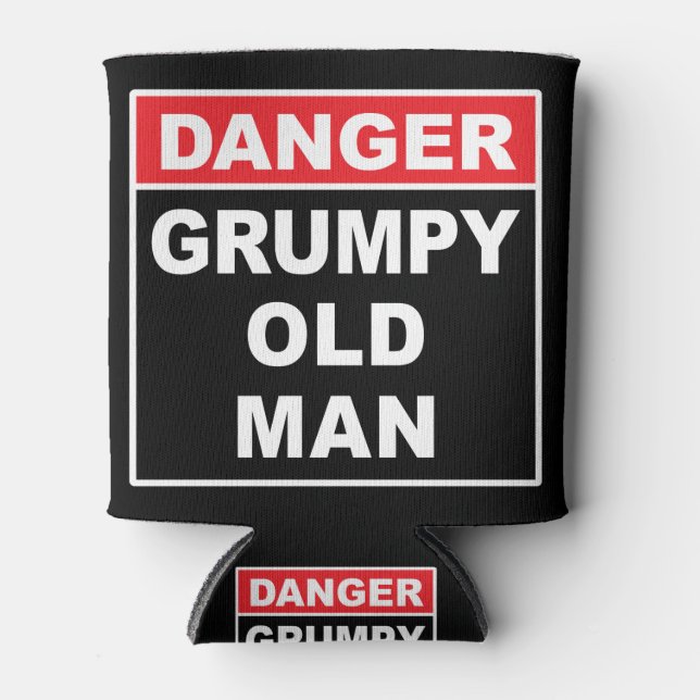 Rafraîchisseur Pour Canette Danger : Grumpy Old Man - Drôle Gag Joke Gift (Devant)