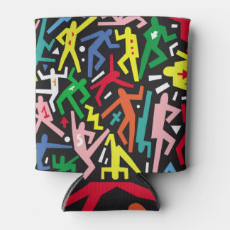 Rafraîchisseur Pour Canette Danser des gens, doodle set motif.