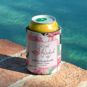 Rafraîchisseur Pour Canette Déclenché Flamant rose Bachelorette personnalisé