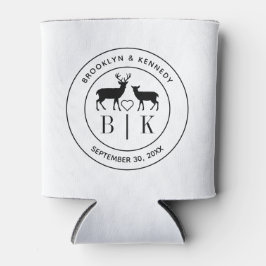 Rafraîchisseur Pour Canette Deer Monogram Mariage campagnard rustique Nom du c