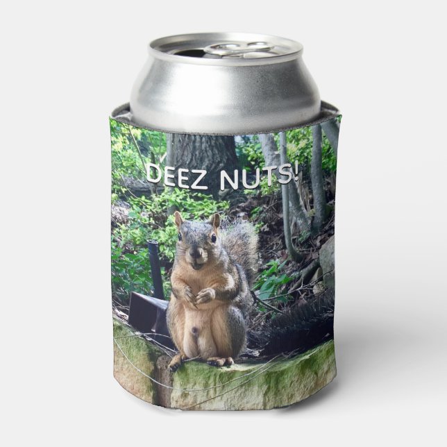 Rafraîchisseur Pour Canette Deez Nuts Funny Squirrel Photo Adulte Humour (Can devant)