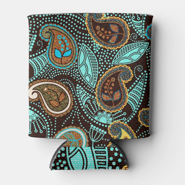Rafraîchisseur Pour Canette Denim Paisley : Motif de texture de Jeans sans cou (Devant)