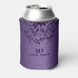 Rafraîchisseur Pour Canette Dentelle violette en aluminium brossé métallisé vi