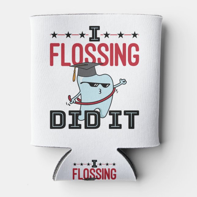 Rafraîchisseur Pour Canette Dentist Dental School Graduation Funny Flossing (Devant)