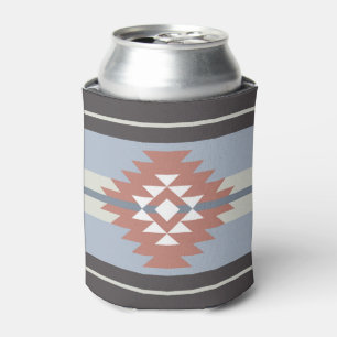 Rafraîchisseur Pour Canette Design aztèque en rose et bleu