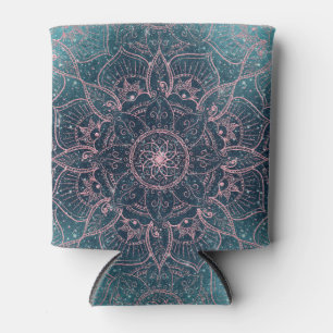 Rafraîchisseur Pour Canette Design Rose Gold Mandala Blue Nebula Stars
