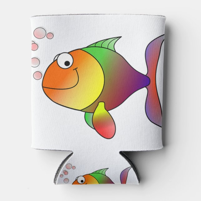 Rafraîchisseur Pour Canette dessin animé souriant de poisson rouge (Devant)