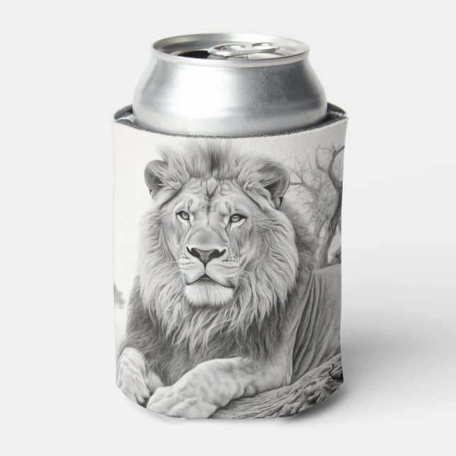 Rafraîchisseur Pour Canette Dessin au crayon Lion africain (Can devant)