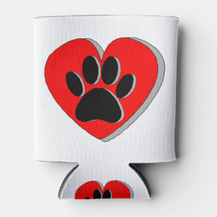 Rafraîchisseur Pour Canette Dessin du coeur du chien