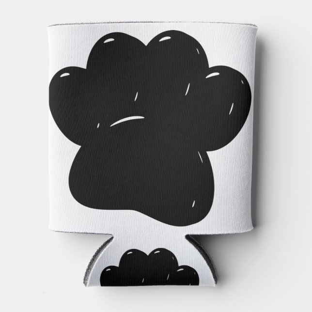 Rafraîchisseur Pour Canette Dessin Empreinte de patte de chien brillant (Devant)
