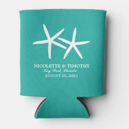 Rafraîchisseur Pour Canette Deux Starfish maigres | MARIAGE TURQUOISE