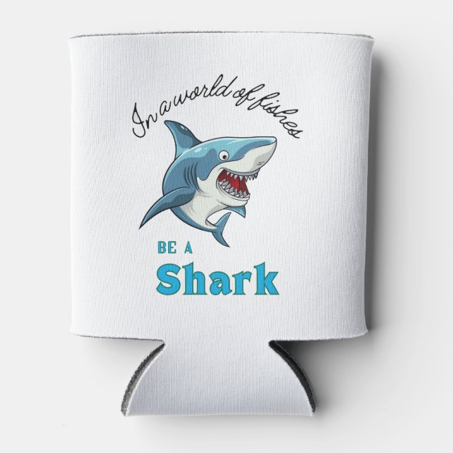 RAFRAÎCHISSEUR  POUR CANETTE DEVIS DE REQUINS, AMUSANT, STYLE DE CARTOON (Devant)