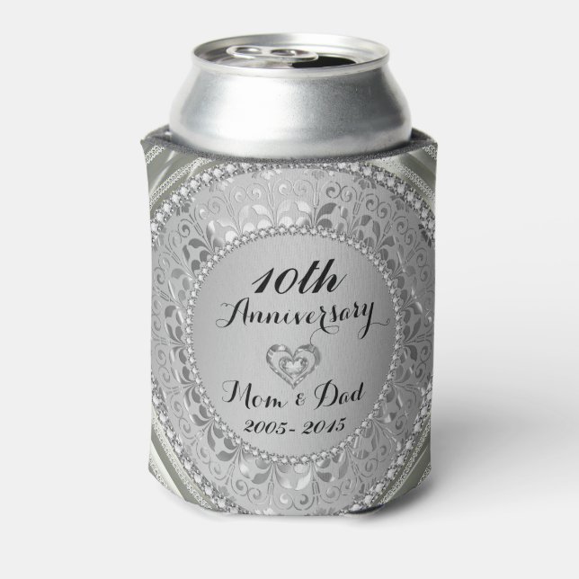 Rafraîchisseur Pour Canette Diamonds et Silver 10th Wedding Anniversary (Can Dos)